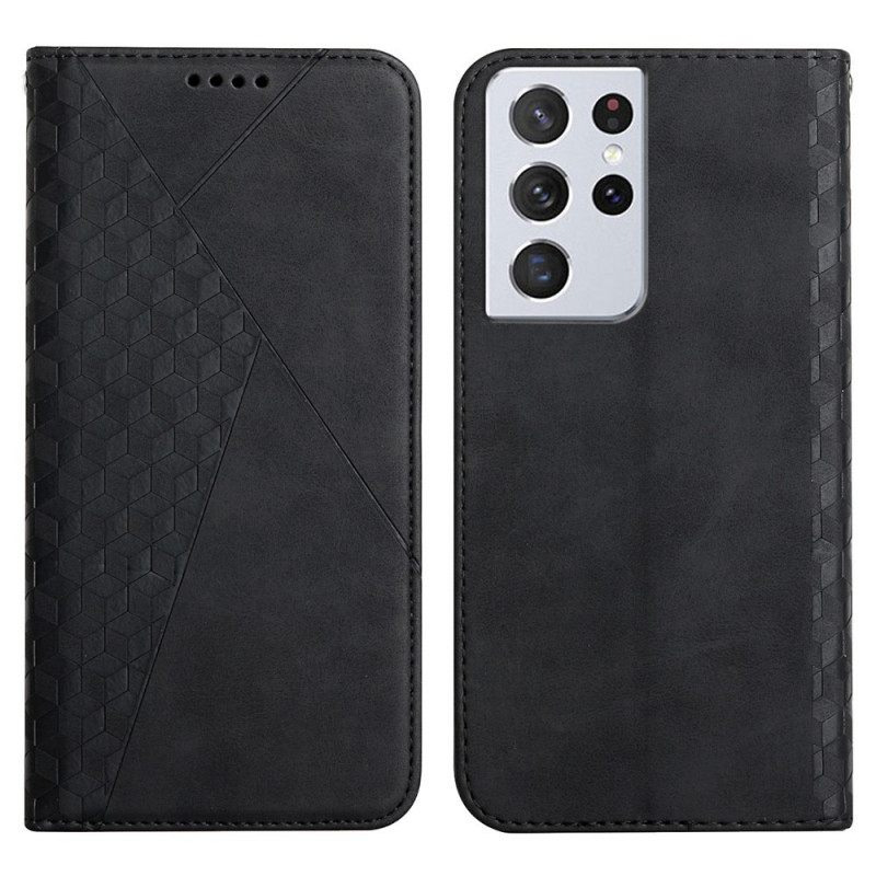 θηκη κινητου Samsung Galaxy S21 Ultra 5G Θήκη Flip Εφέ Geo Leather