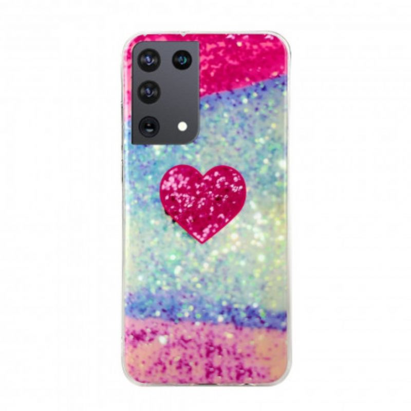 Θήκη Samsung Galaxy S21 Ultra 5G Glitter Marble Heart