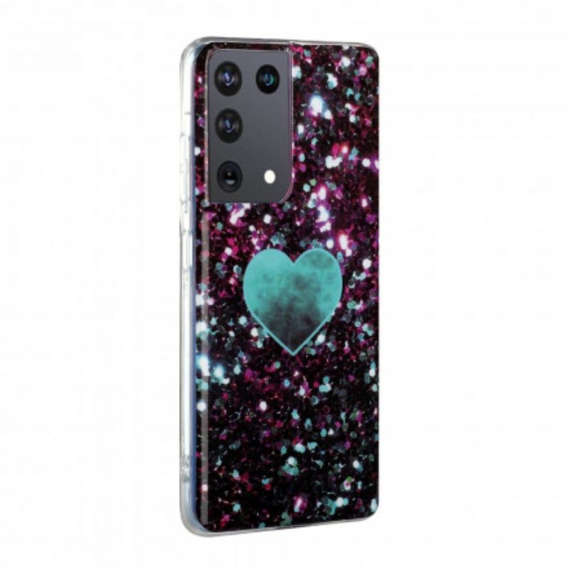 Θήκη Samsung Galaxy S21 Ultra 5G Glitter Marble Heart