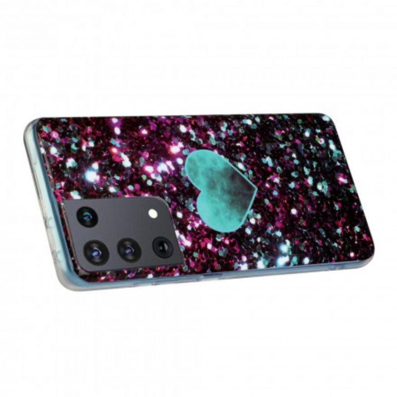 Θήκη Samsung Galaxy S21 Ultra 5G Glitter Marble Heart