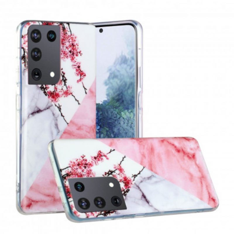 Θήκη Samsung Galaxy S21 Ultra 5G Marbled Plum Blossom