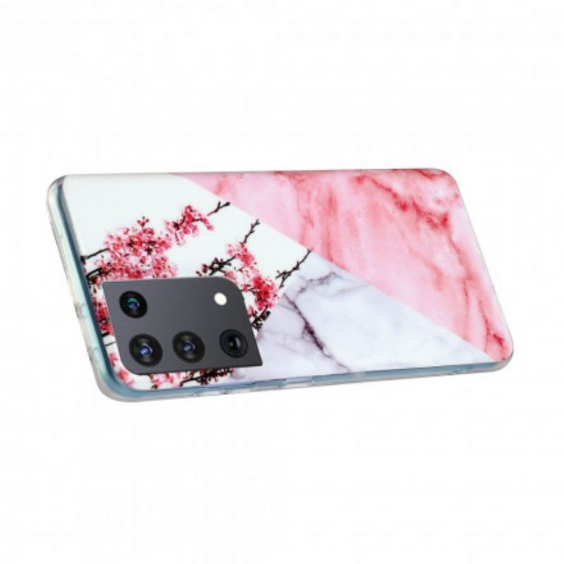 Θήκη Samsung Galaxy S21 Ultra 5G Marbled Plum Blossom