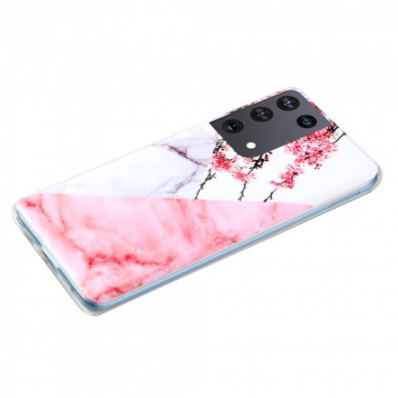 Θήκη Samsung Galaxy S21 Ultra 5G Marbled Plum Blossom