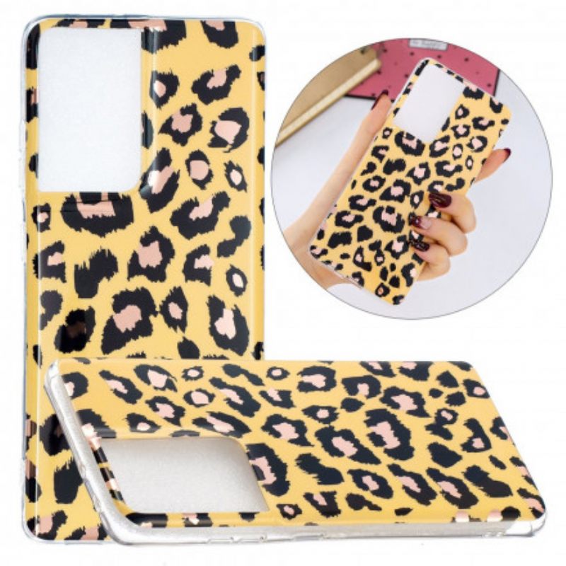 Θήκη Samsung Galaxy S21 Ultra 5G Μάρμαρο Leopard Style