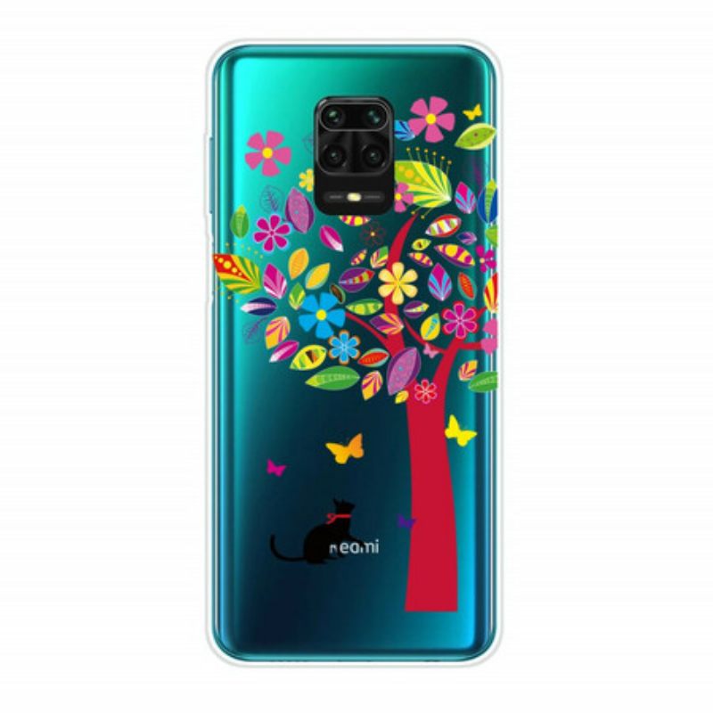 Θήκη Xiaomi Redmi Note 9S / 9 Pro Γάτα Κάτω Από Το Πολύχρωμο Δέντρο