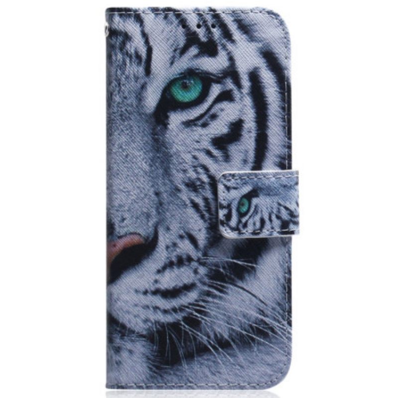 Θήκη Flip Honor Magic 5 Lite με κορδονι Strappy White Tiger