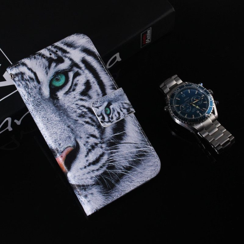 Θήκη Flip Honor Magic 5 Lite με κορδονι Strappy White Tiger