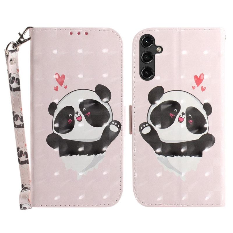 Κάλυμμα Samsung Galaxy A14 / A14 5G με κορδονι Panda Love With Lanyard