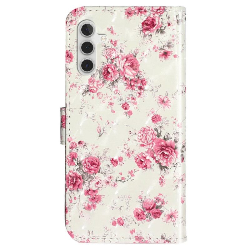 Κάλυμμα Samsung Galaxy A14 / A14 5G με κορδονι Strap Liberty Flowers