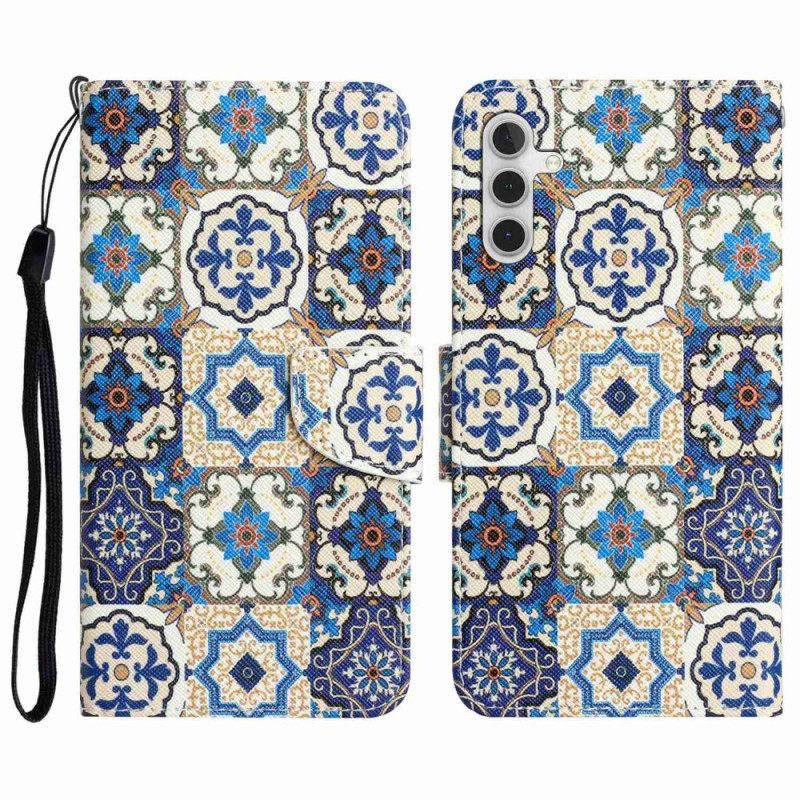 Κάλυμμα Samsung Galaxy A14 / A14 5G με κορδονι Strappy Patchwork