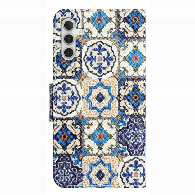 Κάλυμμα Samsung Galaxy A14 / A14 5G με κορδονι Strappy Patchwork