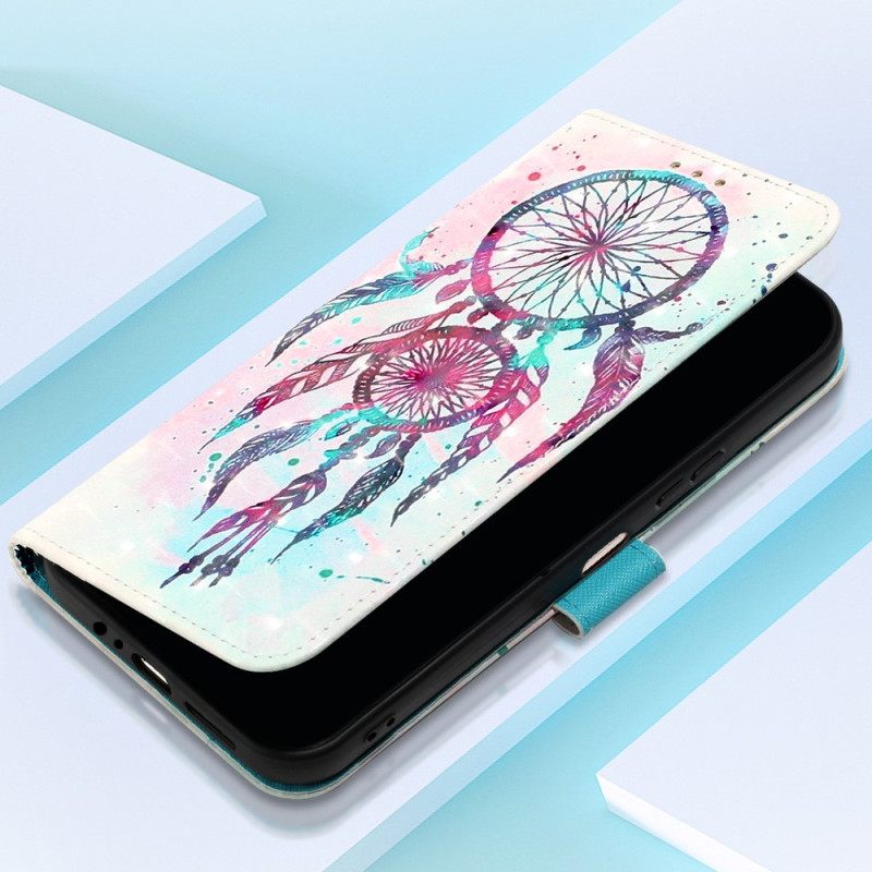 Θήκη Flip Samsung Galaxy A14 / A14 5G με κορδονι Strap Dream Catcher