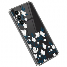 Θήκη Samsung Galaxy A14 / A14 5G Άνευ Ραφής Λευκά Λουλούδια