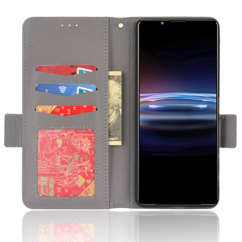 Θήκη Flip Sony Xperia Pro-I Premium Δερμάτινο Εφέ Litchi