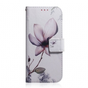 δερματινη θηκη Xiaomi Redmi 9 Flower Dusty Pink