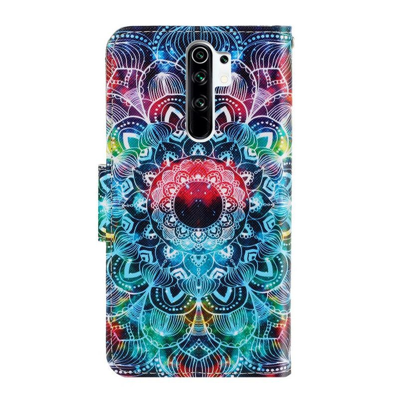 δερματινη θηκη Xiaomi Redmi 9 με κορδονι Flashy Strappy Mandala