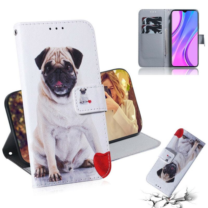 δερματινη θηκη Xiaomi Redmi 9 Pug Dog