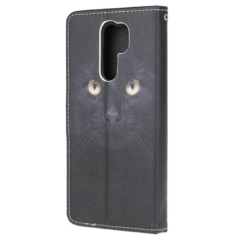 Κάλυμμα Xiaomi Redmi 9 με κορδονι Strappy Black Cat Eyes