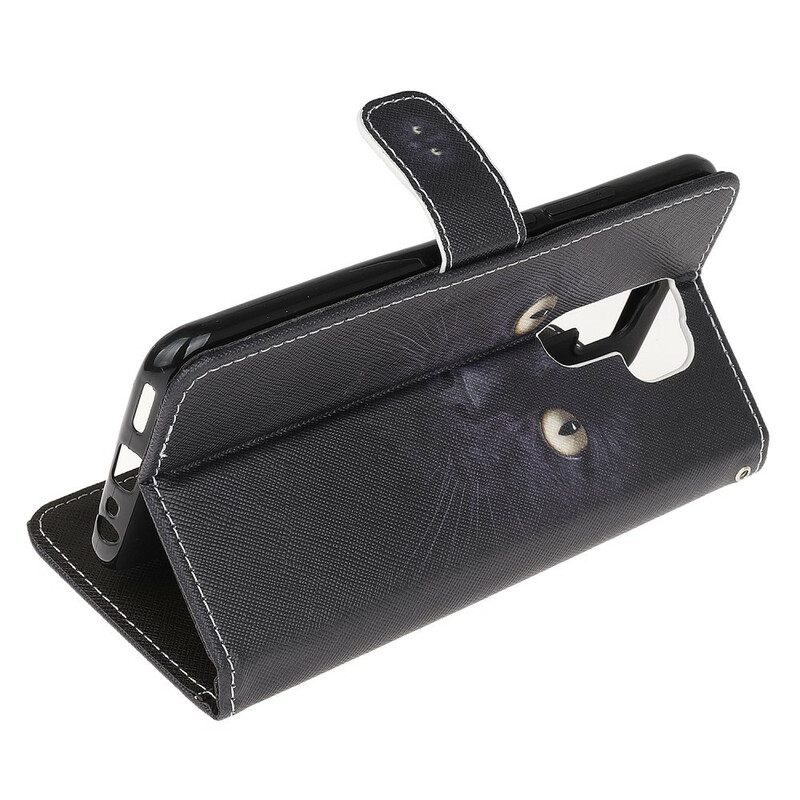 Κάλυμμα Xiaomi Redmi 9 με κορδονι Strappy Black Cat Eyes