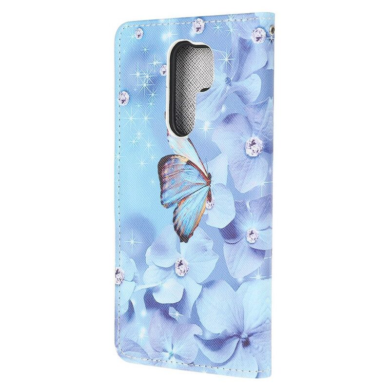 Κάλυμμα Xiaomi Redmi 9 με κορδονι Strappy Diamond Butterflies