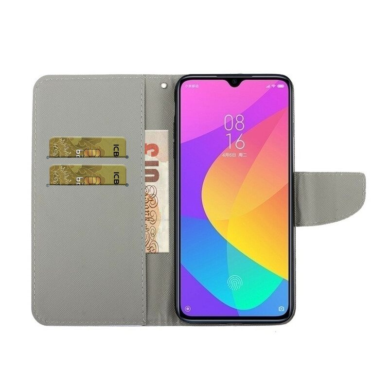 Θήκη Flip Xiaomi Redmi 9 με κορδονι Strappy Θάμνος