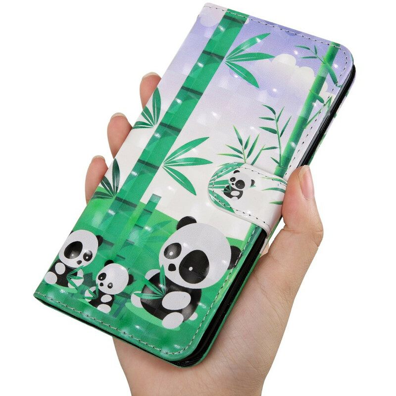 Θήκη Flip Xiaomi Redmi 9 Οικογένεια Panda