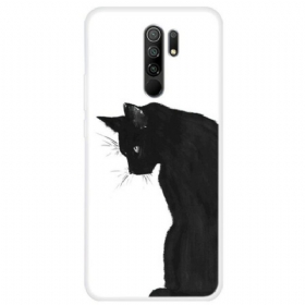 θηκη κινητου Xiaomi Redmi 9 Σκεπτική Μαύρη Γάτα