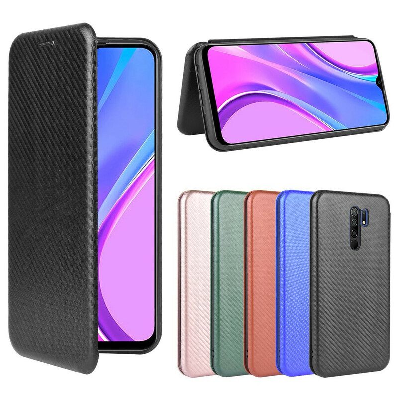 θηκη κινητου Xiaomi Redmi 9 Θήκη Flip Έγχρωμη Σιλικόνη Άνθρακα