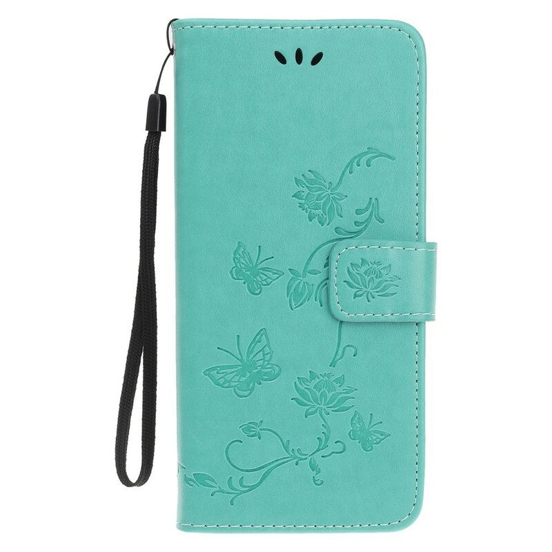 Θήκη Flip iPhone 12 Mini με κορδονι Strappy Floral