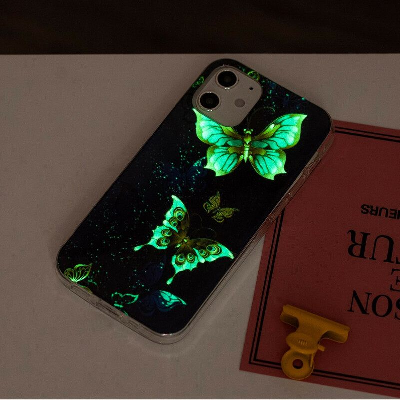 Θήκη iPhone 12 Mini Σειρά Fluorescent Butterflies