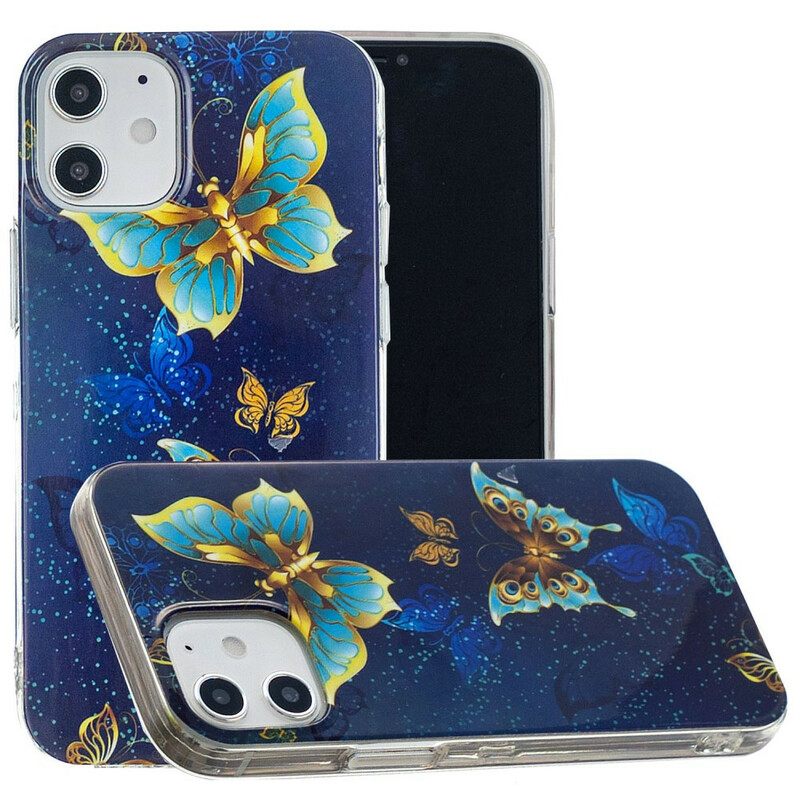 Θήκη iPhone 12 Mini Σειρά Fluorescent Butterflies