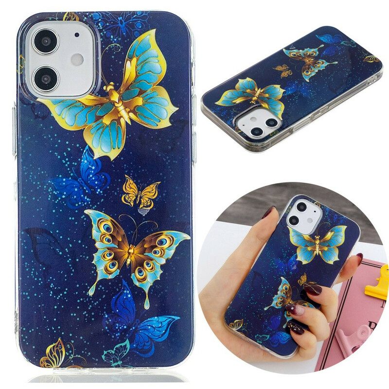 Θήκη iPhone 12 Mini Σειρά Fluorescent Butterflies