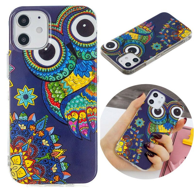 θηκη κινητου iPhone 12 Mini Fluorescent Owl Mandala