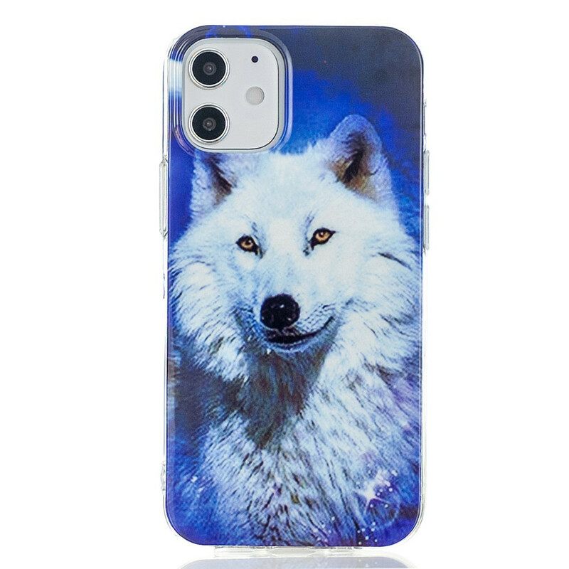 θηκη κινητου iPhone 12 Mini Σειρά Fluorescent Wolf