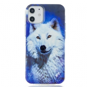 θηκη κινητου iPhone 12 Mini Σειρά Fluorescent Wolf