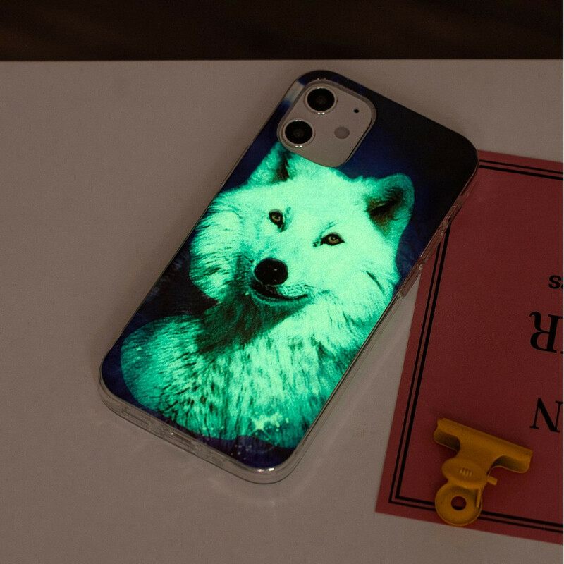 θηκη κινητου iPhone 12 Mini Σειρά Fluorescent Wolf