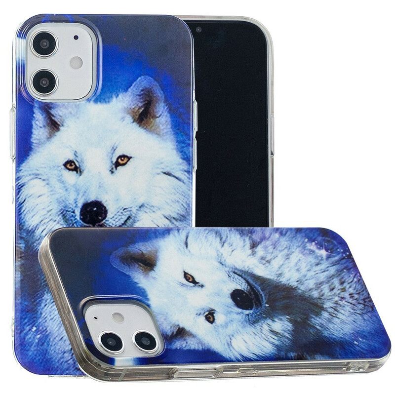 θηκη κινητου iPhone 12 Mini Σειρά Fluorescent Wolf