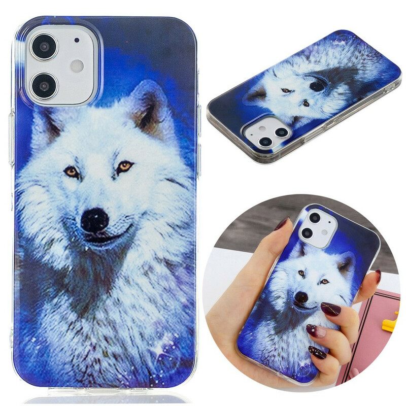 θηκη κινητου iPhone 12 Mini Σειρά Fluorescent Wolf