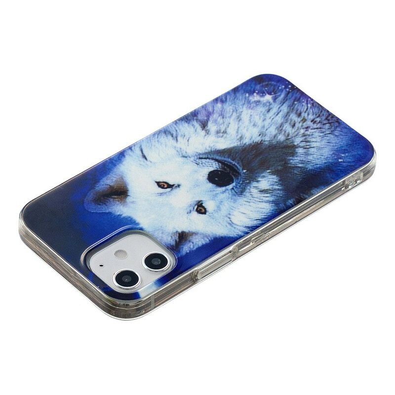 θηκη κινητου iPhone 12 Mini Σειρά Fluorescent Wolf