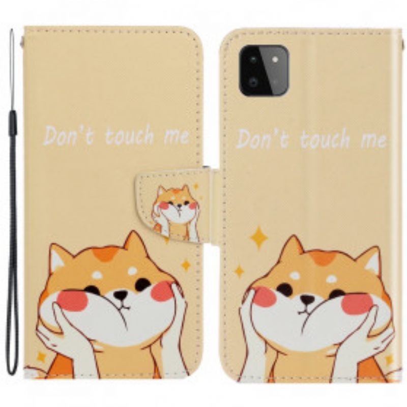 Κάλυμμα Samsung Galaxy A22 5G με κορδονι Cat Don't Touch Me With Strap