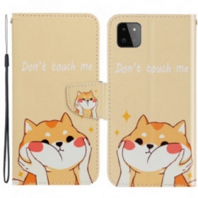 Κάλυμμα Samsung Galaxy A22 5G με κορδονι Cat Don't Touch Me With Strap