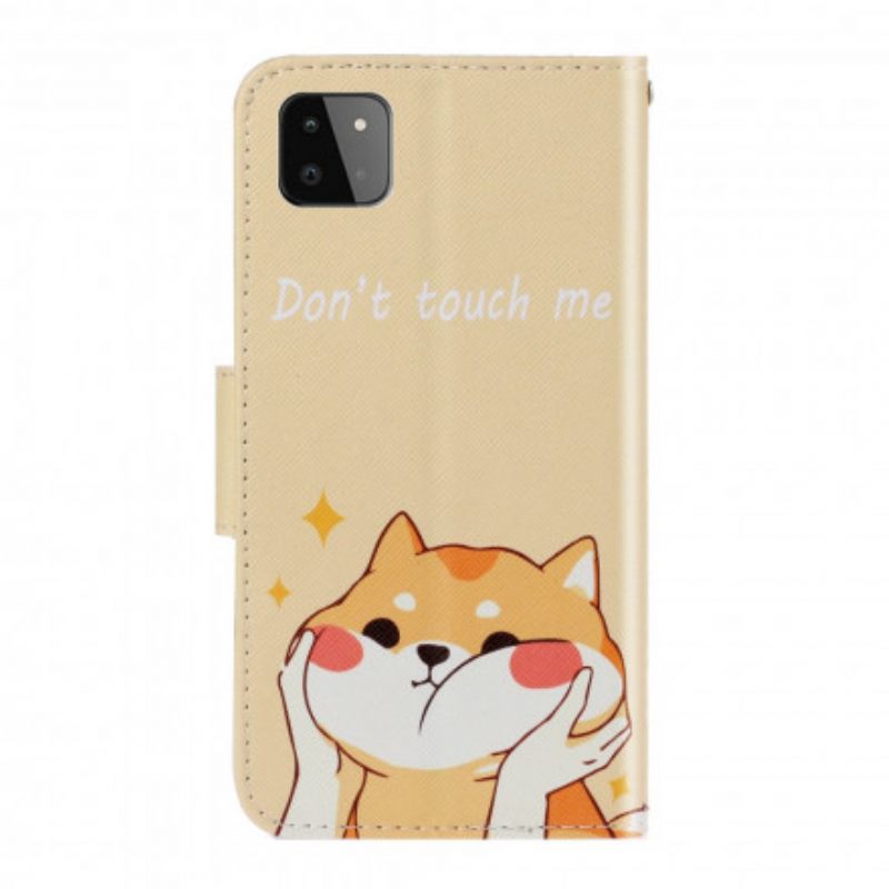 Κάλυμμα Samsung Galaxy A22 5G με κορδονι Cat Don't Touch Me With Strap