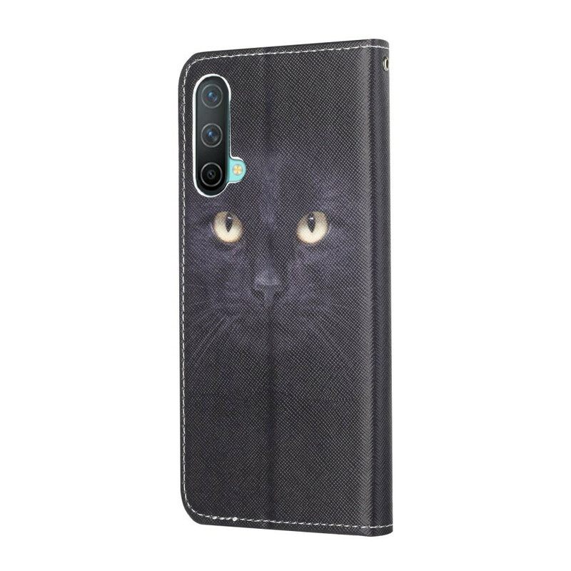 Κάλυμμα OnePlus Nord CE 5G με κορδονι Strappy Black Cat Eyes