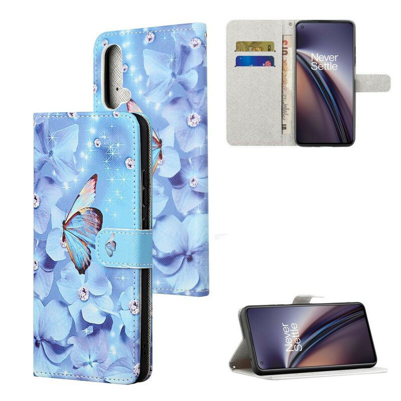 Κάλυμμα OnePlus Nord CE 5G με κορδονι Strappy Diamond Butterflies