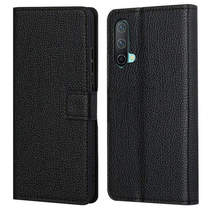 Θήκη Flip OnePlus Nord CE 5G Litchi Grain Leather Effect