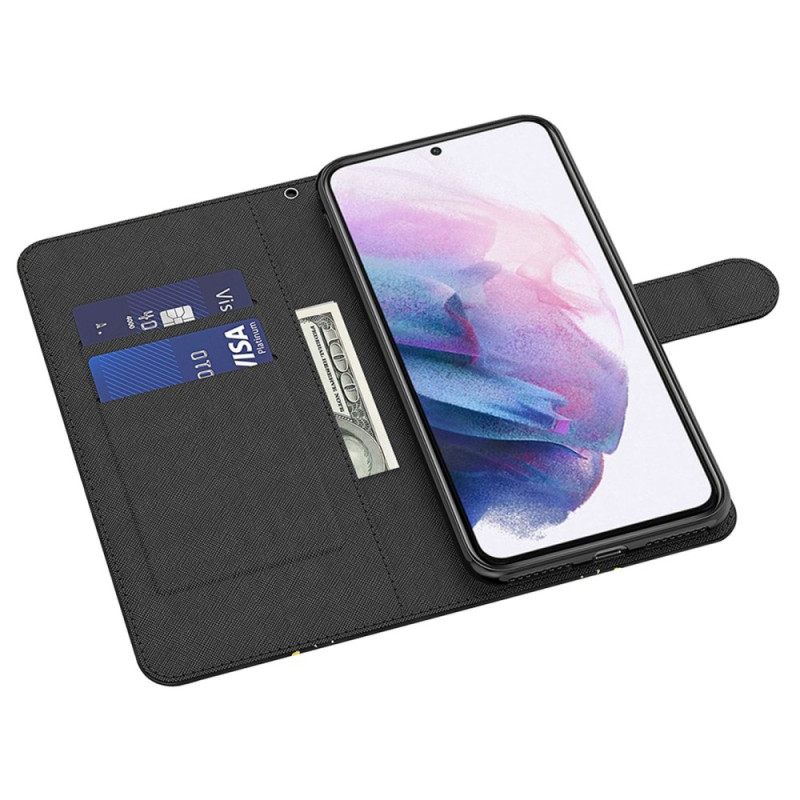 Θήκη Flip Samsung Galaxy A23 5G με κορδονι Strappy Marble Style