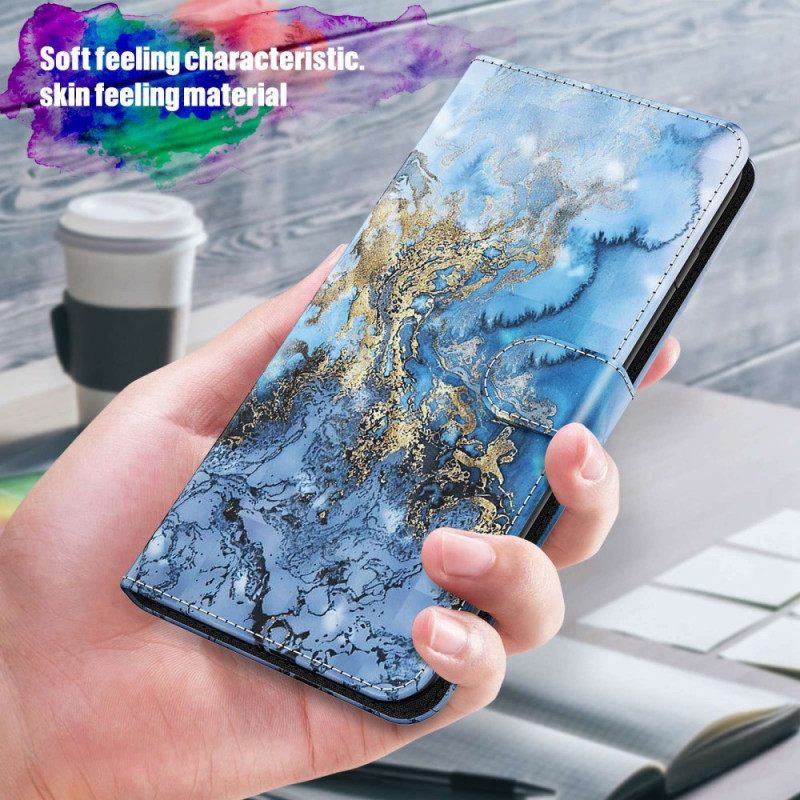 Θήκη Flip Samsung Galaxy A23 5G με κορδονι Strappy Marble Style