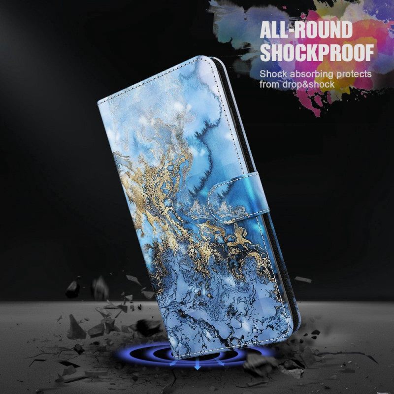 Θήκη Flip Samsung Galaxy A23 5G με κορδονι Strappy Marble Style