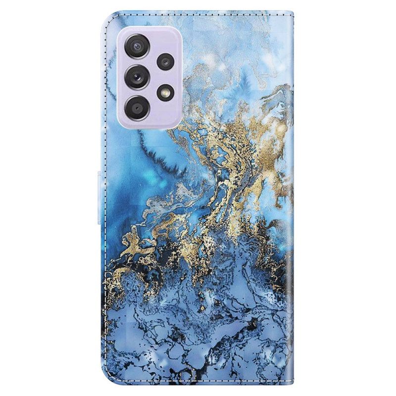 Θήκη Flip Samsung Galaxy A23 5G με κορδονι Strappy Marble Style