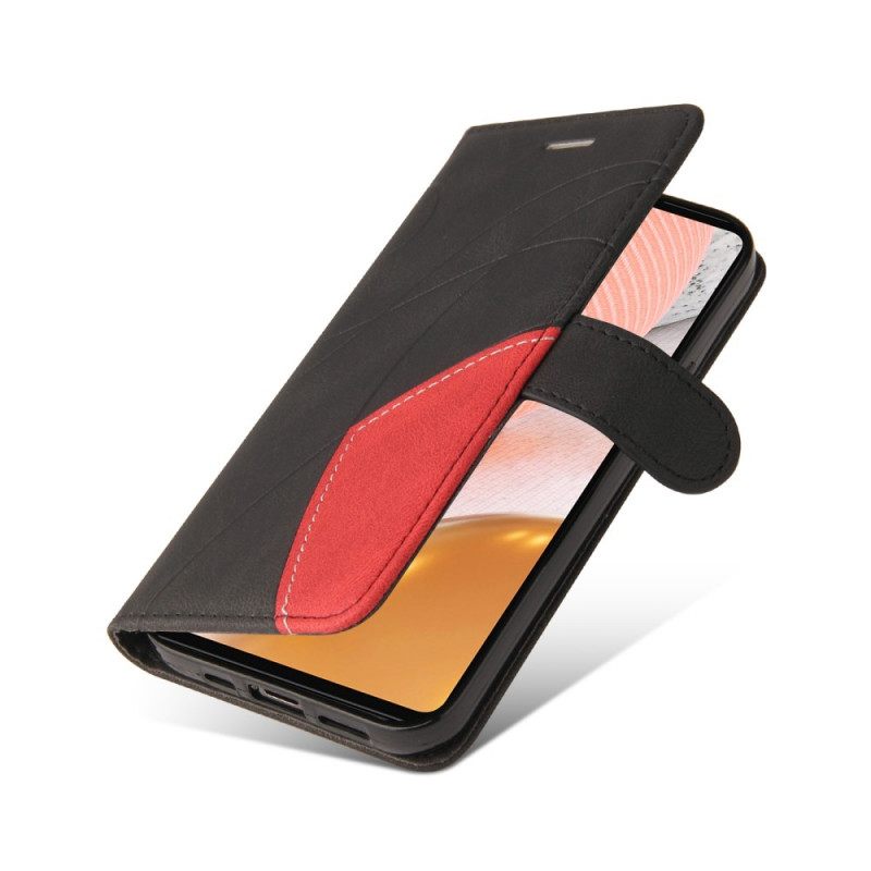 Κάλυμμα Samsung Galaxy A72 4G / A72 5G Δίχρωμο Signature Faux Leather